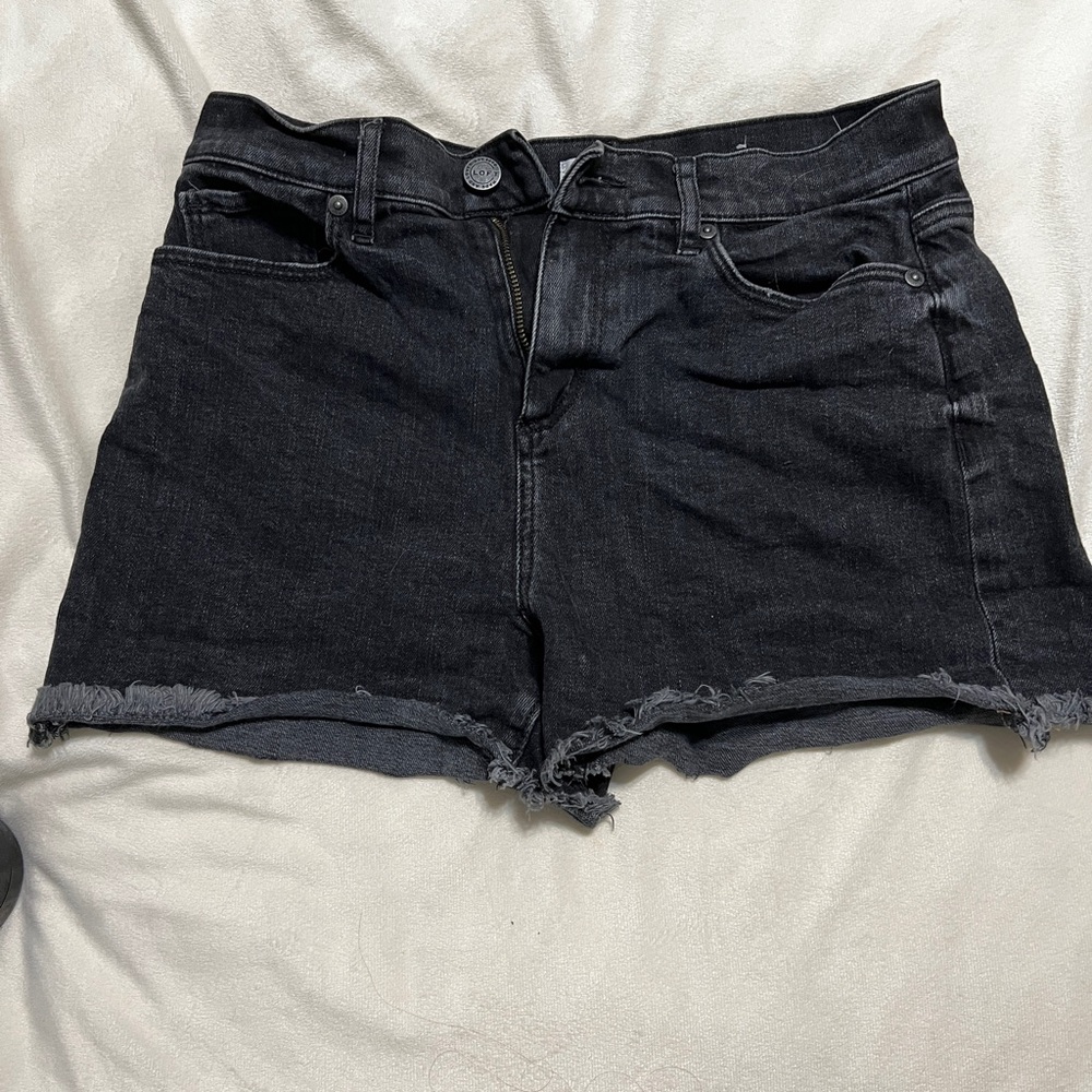 Loft frayed cutoff shorts black denim sz 4